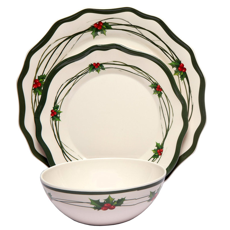 Melange Christmas Berry 36 Piece Dinnerware Set, Service for 12 Wayfair